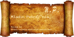 Mladin Petrónia névjegykártya